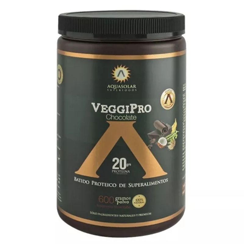 AQUASOLAR - Veggi Pro Chocolate Batido Proteico Vegano 600Grs  Polvo