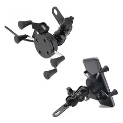 GENERICO - Porta Celular Para Moto Con Cargador Usb tipo araña item1119