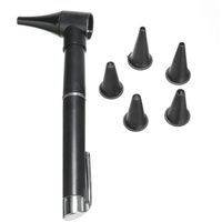 Otoscopio Médico Negro Luz Cálida + Conos Gratis 2 Pilas AAA