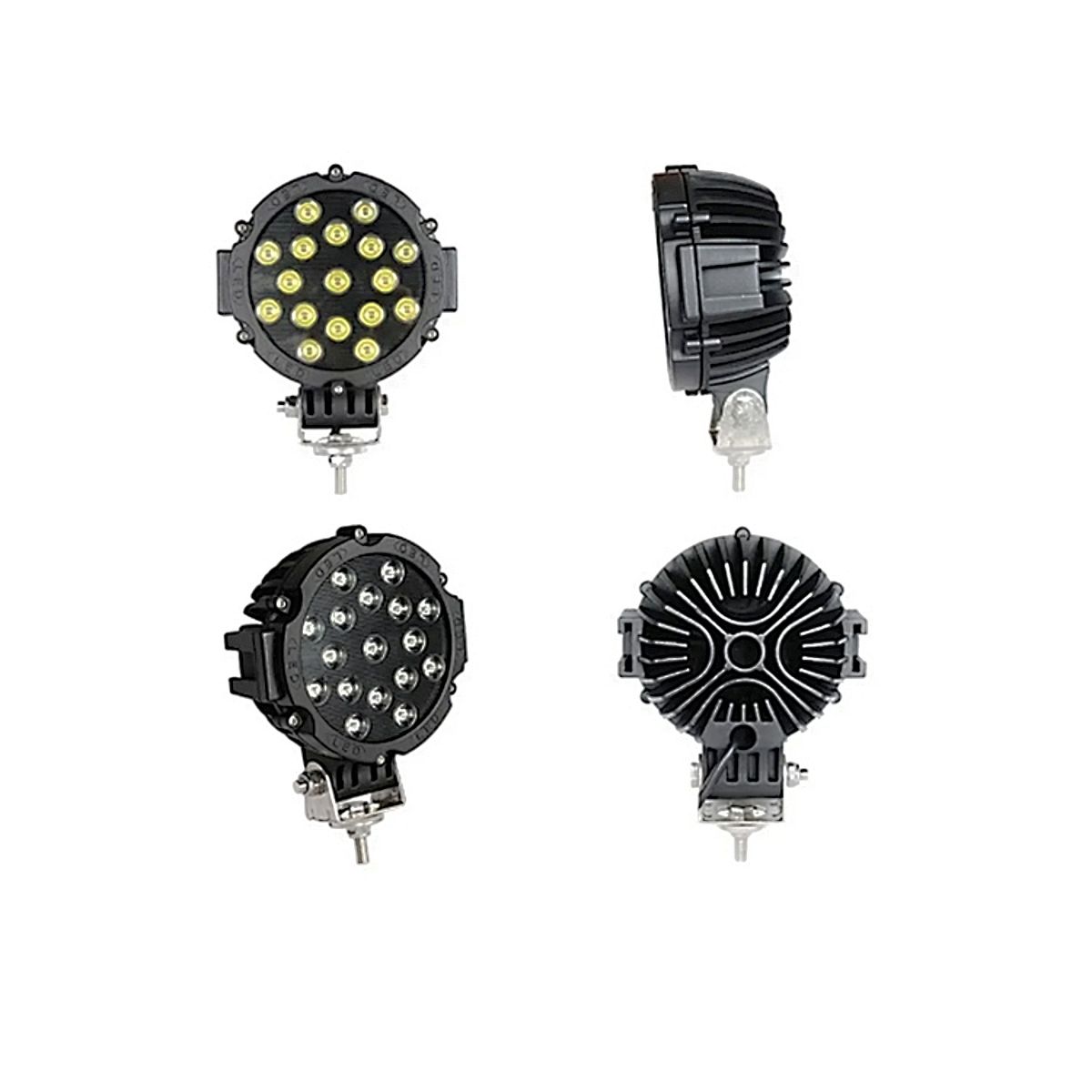 DETODOYMAS - Pack 2 LED Foco Neblinero Led 51w Redondo Off Road DETODOYMAS