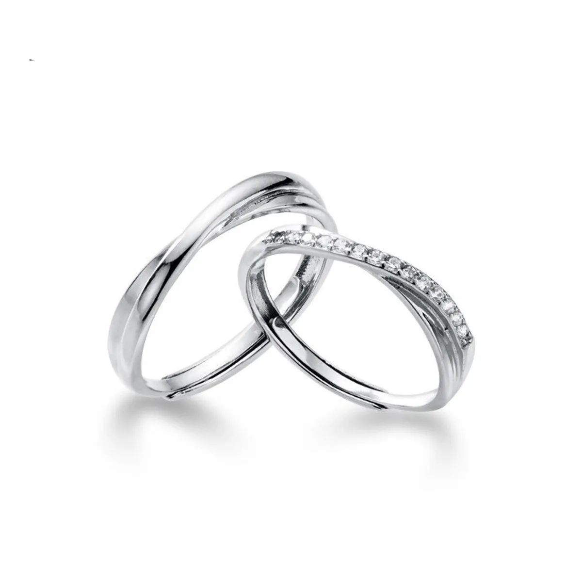 GENERICO - Anillos Plata Fina 925 Compromiso Pareja Amor Matrimonio