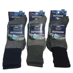 GARSIL - Pack 3 Pares Calcetines Calceta Outdoor Hombre Lana Térmicos