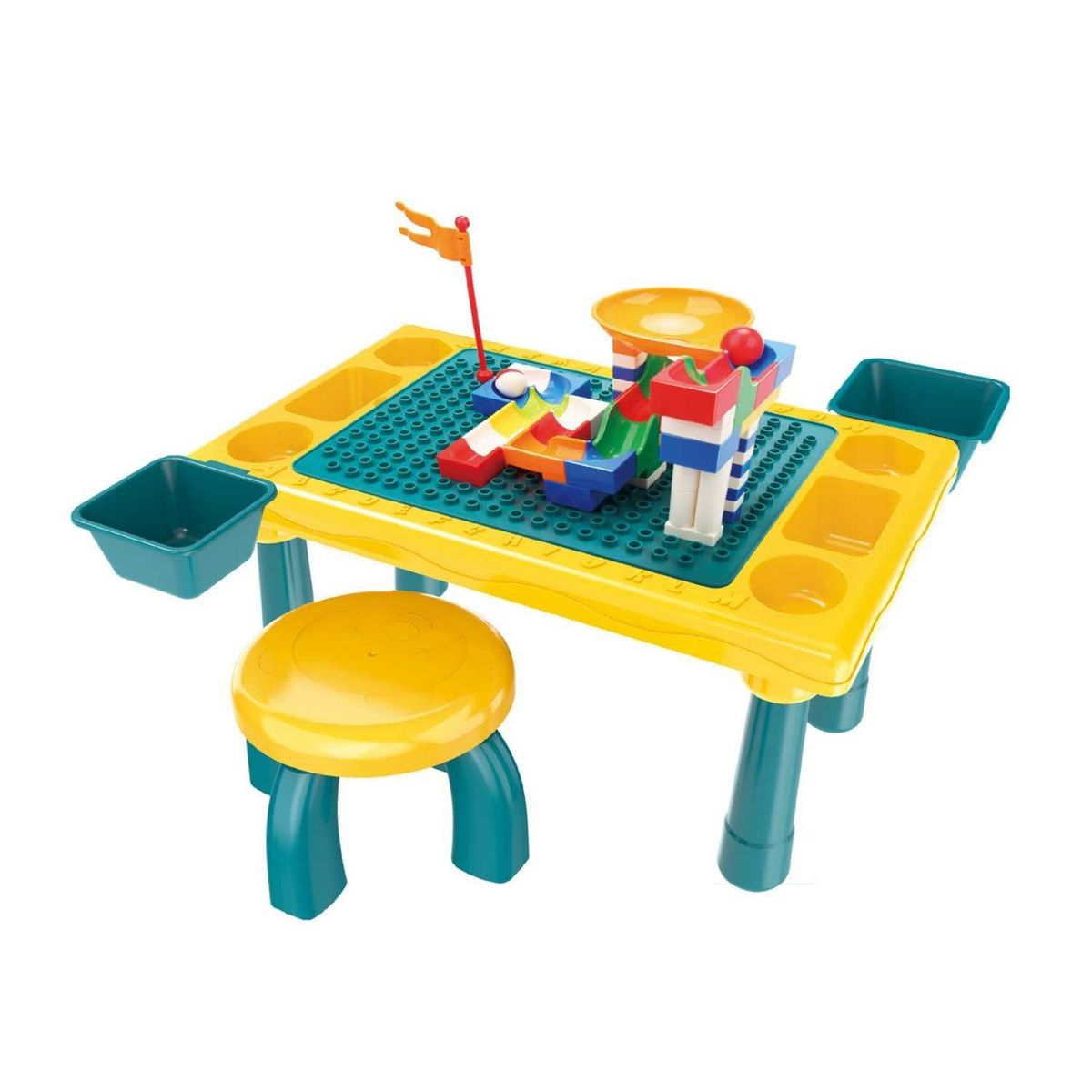 GENERICO - Mesa de construcción Incluye asiento y bloques