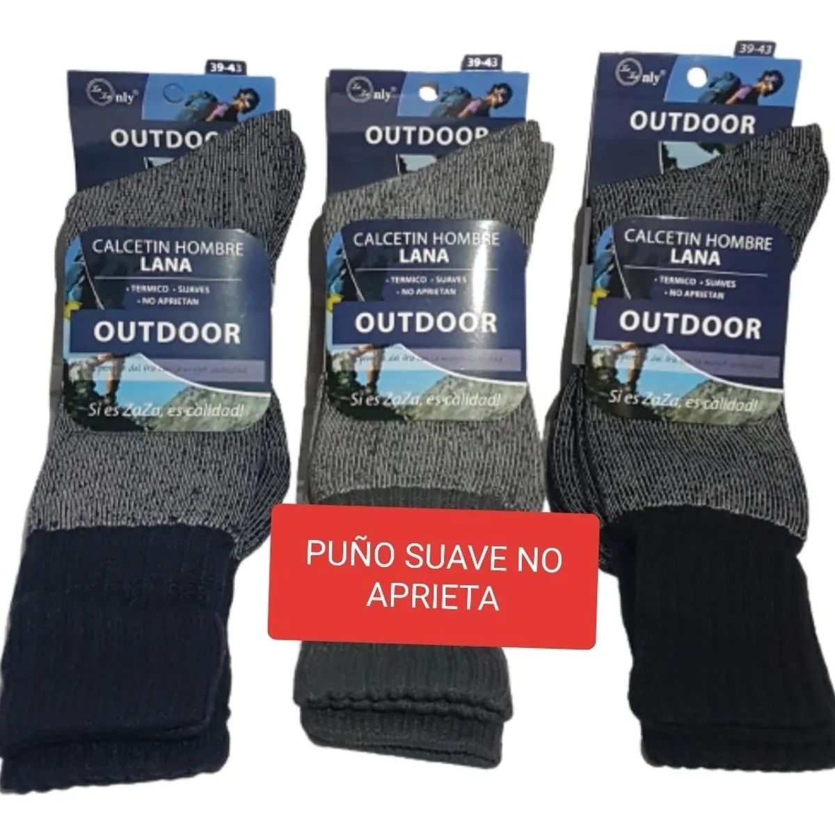 GARSIL - Pack 6 Pares Calcetines Calceta Outdoor Hombre Lana Térmicos