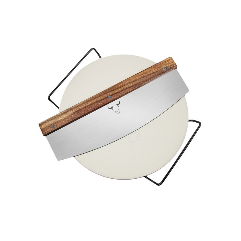 WAYU - Set de Pizza Tabla de Piedra mas Cortador Wayu WAYU