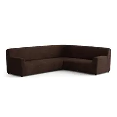 EUROFUNDA - Funda Para Sofa Esquinero Chocolate Negro