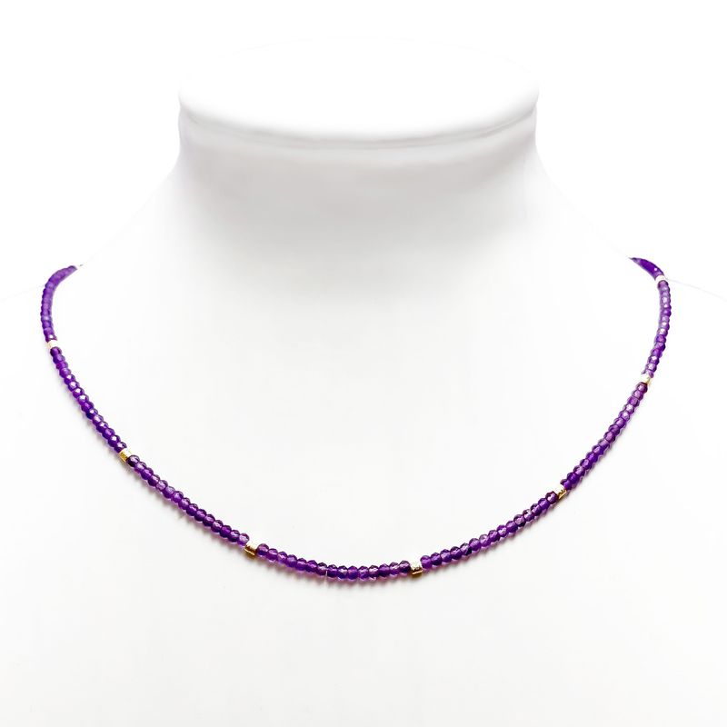 ANDREA COGGIOLA JOYAS - Collar Amatista Enchapado Oro 18K