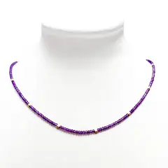 ANDREA COGGIOLA JOYAS - Collar Amatista Enchapado Oro 18K