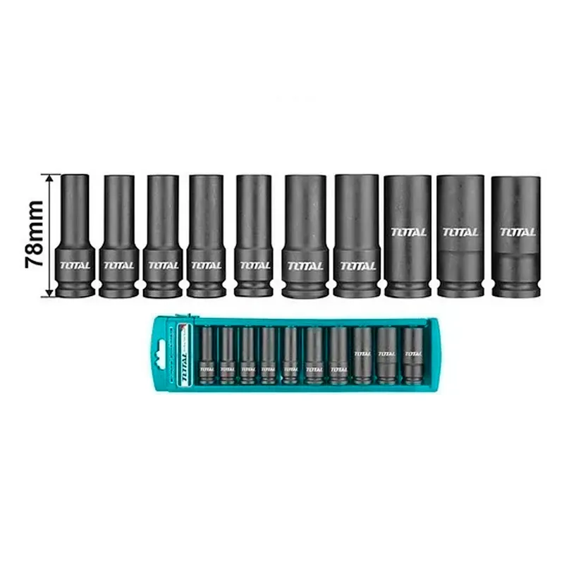 TOTAL TOOLS - Set Dados Impacto Largo 1/2 10 Piezas Total