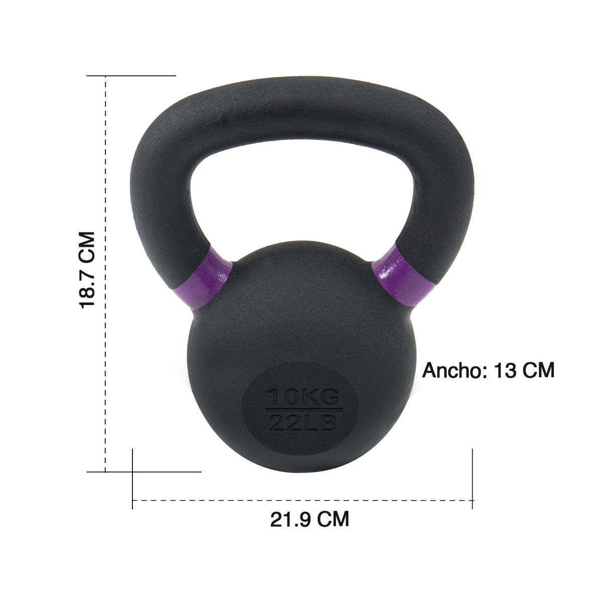 ATLETIS - Kettlebell de Hierro Fundido 10 Kg Negro
