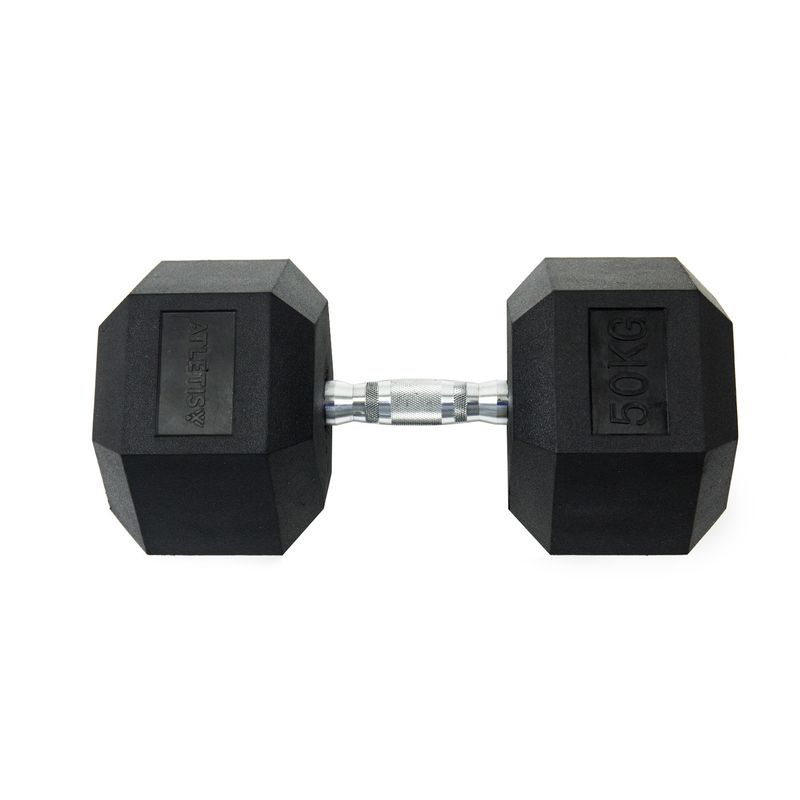 ATLETIS - Mancuerna Hexagonal 50 Kg Negro