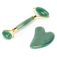 SKINSTONE - Rodillo y Gua Sha Aventurina piedra natural