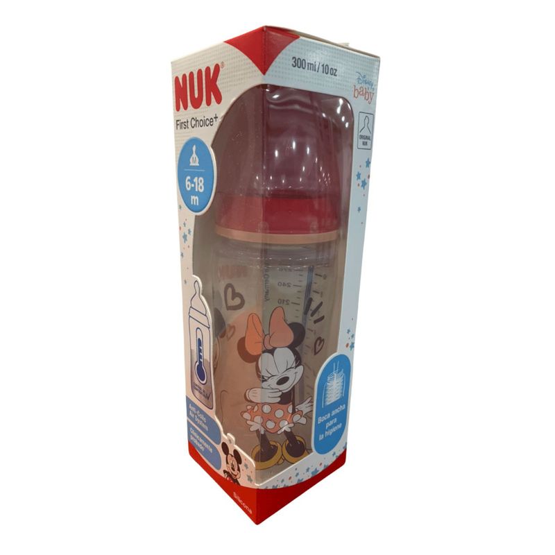 NUK - MAMADERA NUK MINNIE F. CHOICE 300 ml CONTROL TEMP ( 6-18 m)