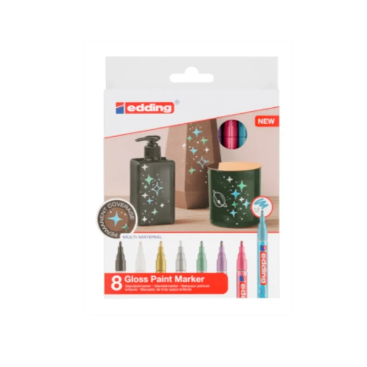 EDDING - Set 8 Marcadores de Pintura brillantes  1-2mm. Edding