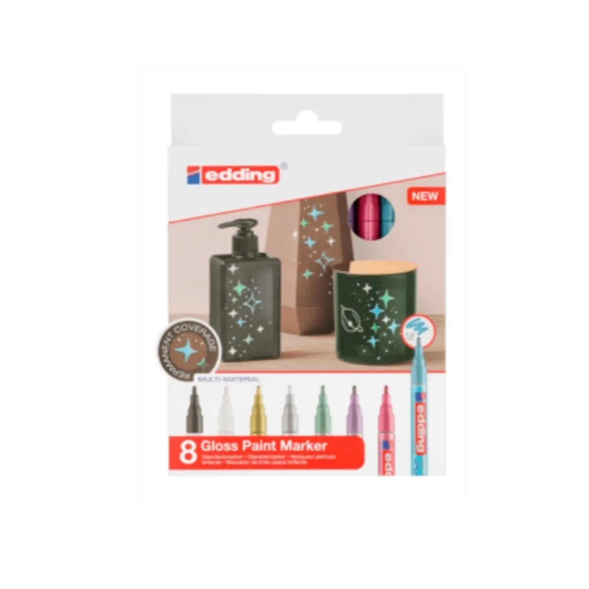 EDDING - Set 8 Marcadores de Pintura brillantes  1-2mm. Edding