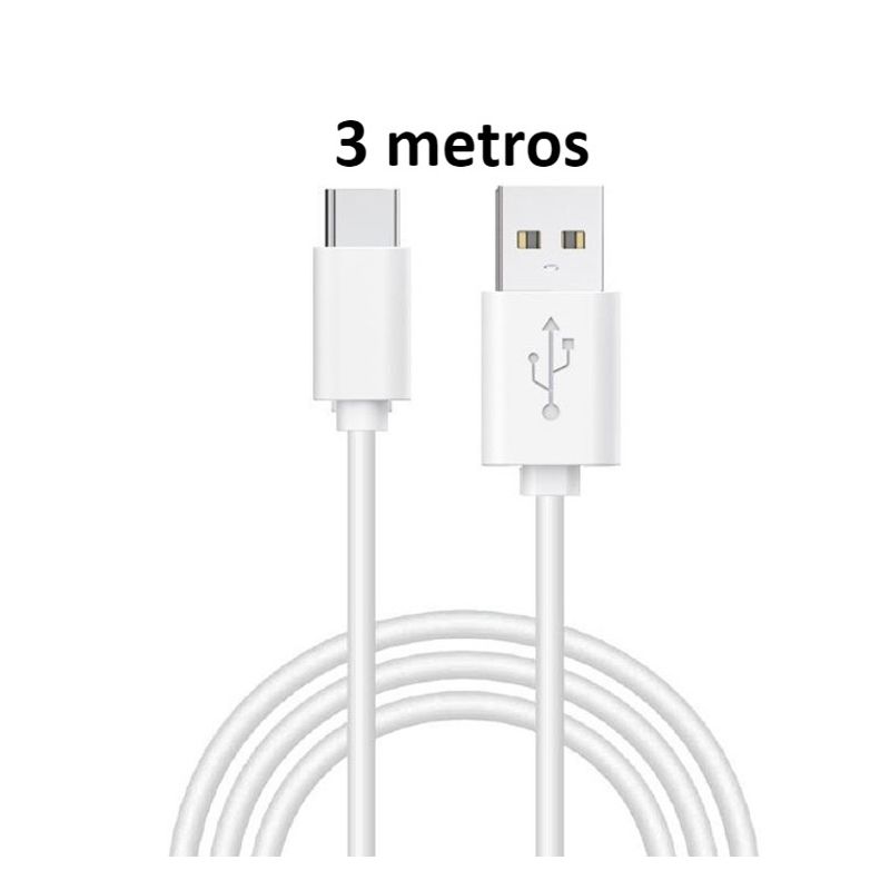 GENERICO - Cable Tipo C 3 Metros Carga Rapida Y Datos