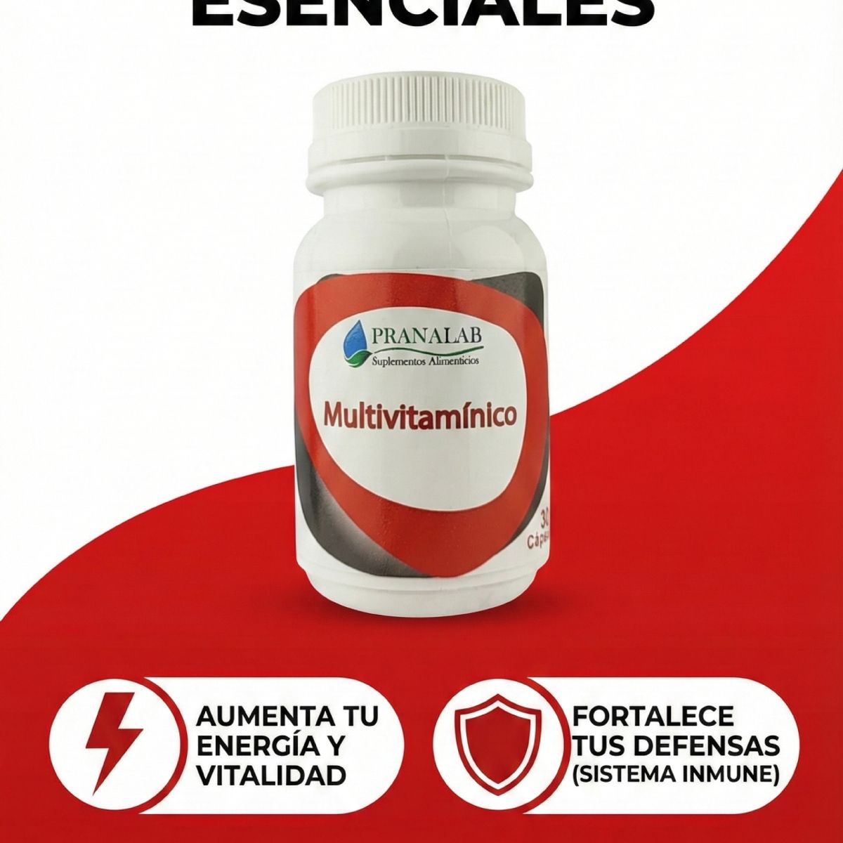 PRANALAB - MULTIVITAMINICO PRANALAB 90 Cápsulas Pack 3 Frascos