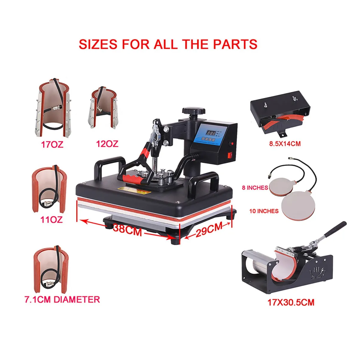 DE TODO Y MAS - Máquina De Sublimación 8 En 1 Estampadora Sublimad