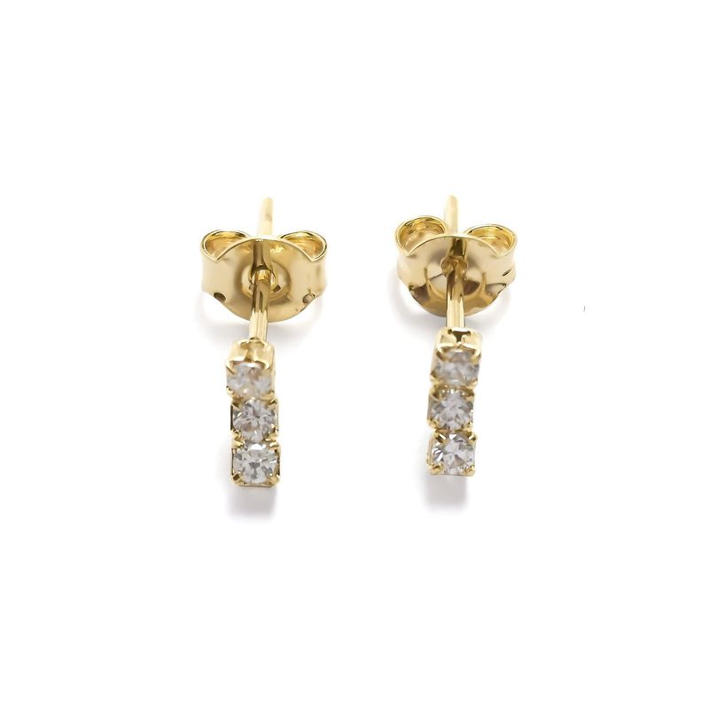 ANDREA COGGIOLA JOYAS - Aros 3 Circones Apegados Enchapado Oro 18K