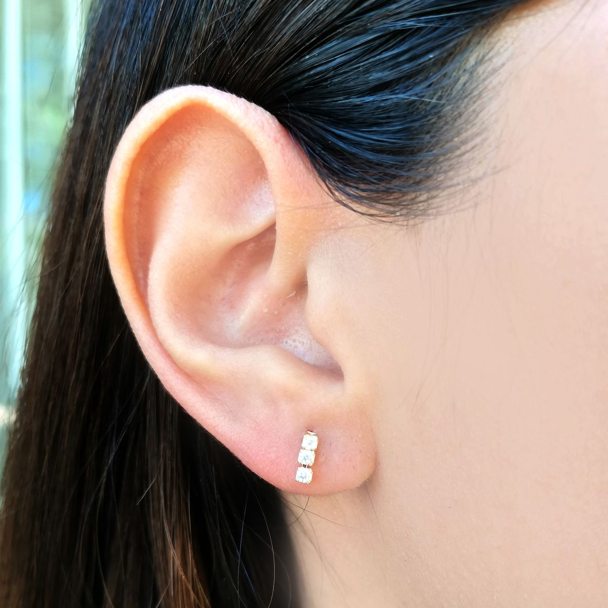 COGGIOLA - Aros 3 Circones Apegados Enchapado Oro 18K