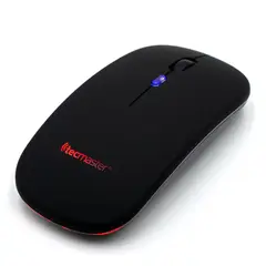 TECMASTER - Mouse Inalambrico 2.4 Y Bluetooth Recargable Negro