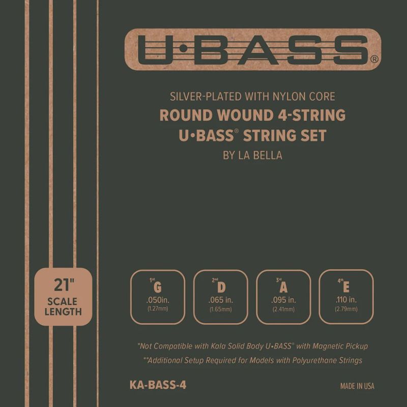 AQUILA - Set 4 Cuerdas U-Bass Kala Metal Round Wound Ka-Bass-4 AQUILA
