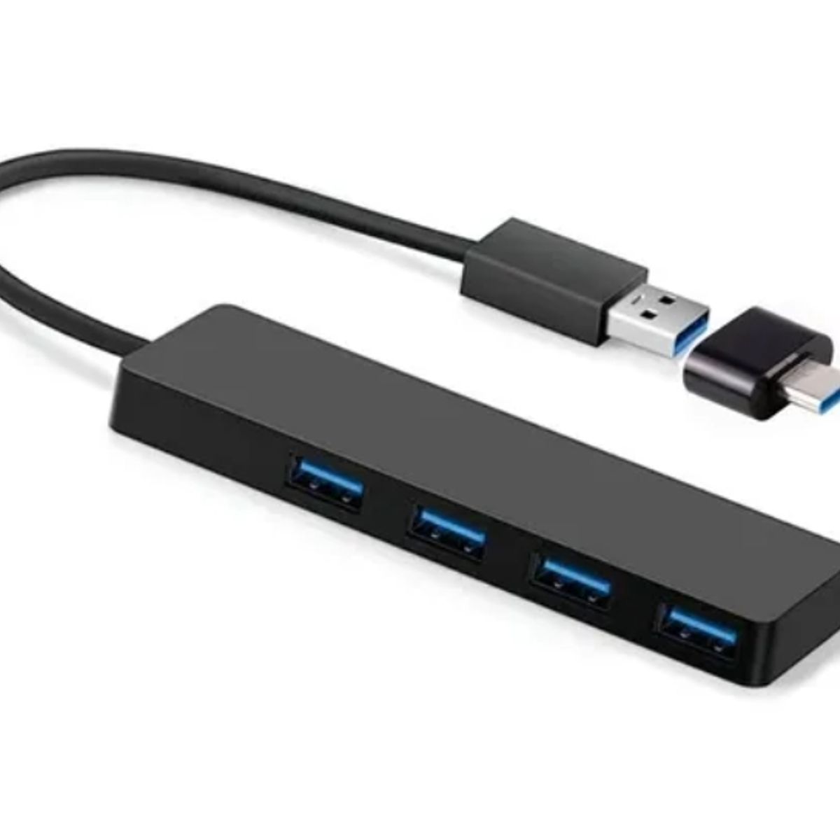 ESHOPANGIE - Splitter Hub 4 Puertos Usb 2.0 + Adaptador Otg Tipo C