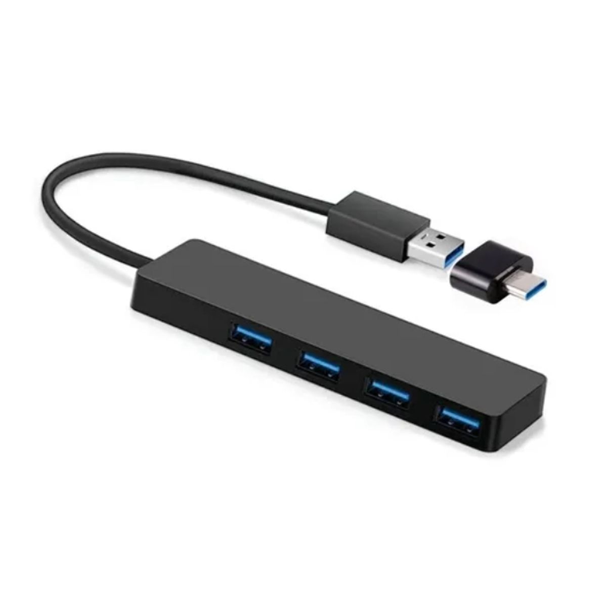 ESHOPANGIE - Splitter Hub 4 Puertos Usb 2.0 + Adaptador Otg Tipo C