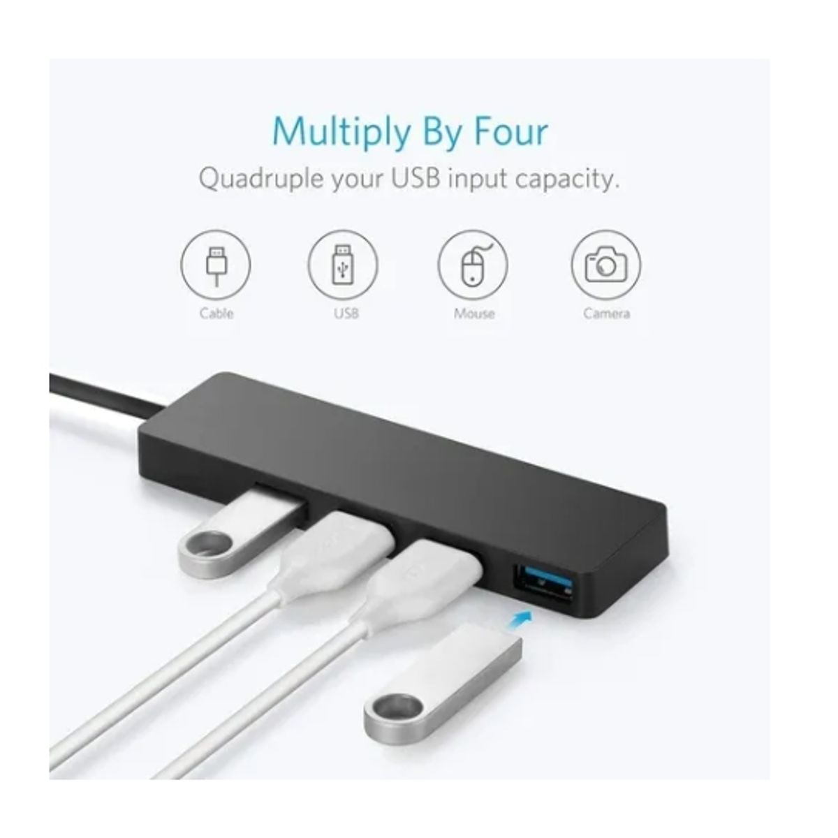 ESHOPANGIE - Splitter Hub 4 Puertos Usb 2.0 + Adaptador Otg Tipo C