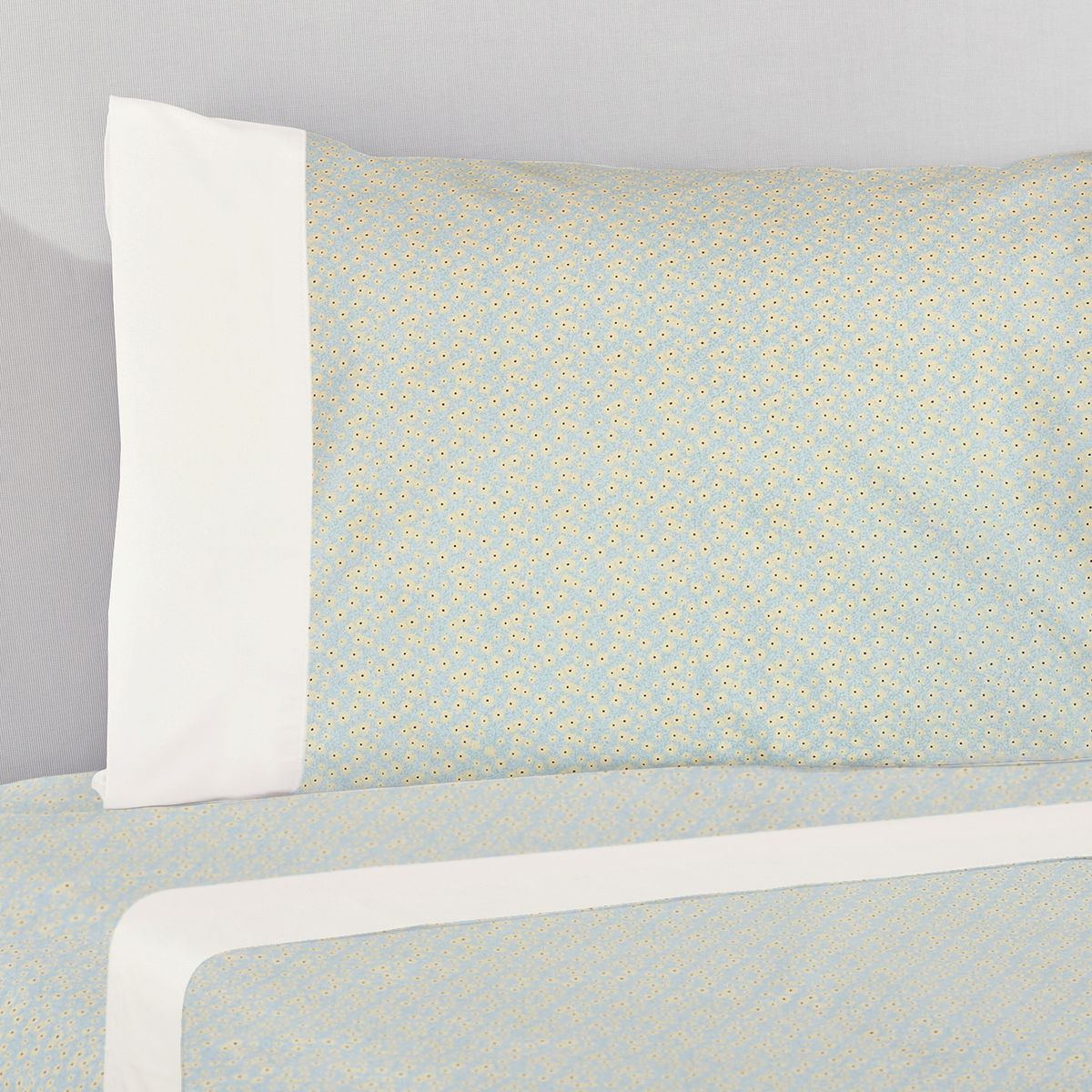 NINA HERRERA - Sábana Estampada Sarita Verde Agua 220 Hilos 1,5 Plaza