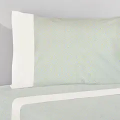 NINA HERRERA - Sábana Estampada Sarita Verde Agua 220 Hilos 1,5 Plaza