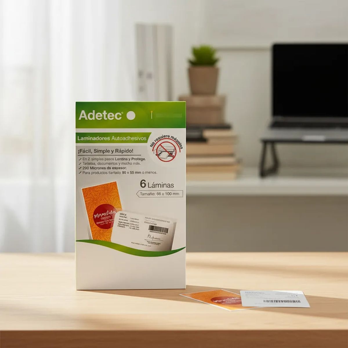 ADETEC - Laminado En Frío Autoadhesivo Tarjeta Visita 66x110 mm