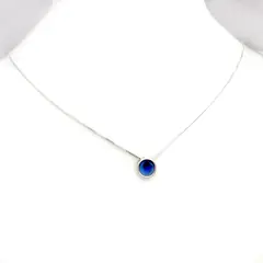 ANDREA COGGIOLA JOYAS - Collar Punto De Luz Azul Plata Fina 925