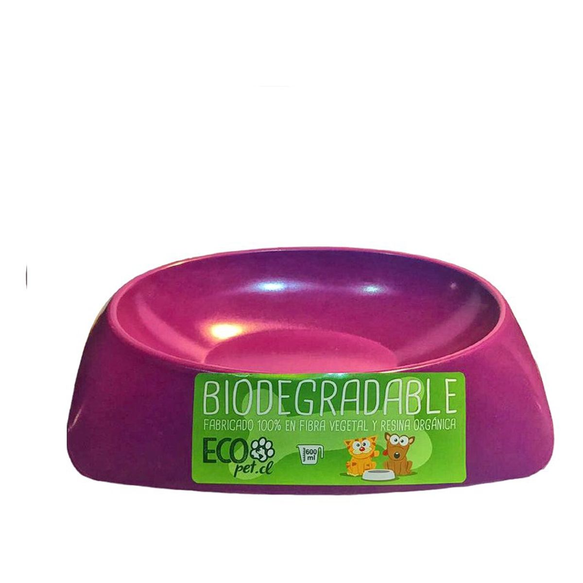 ECOPET - Plato mascota bio bamboo ecopet ovalado grande morado