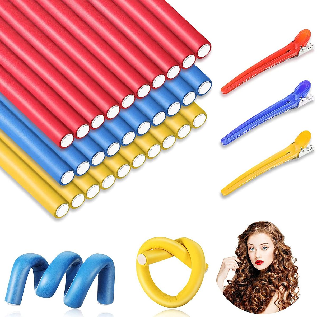 GENERICO - Set 10 Tubos Rizadores Para Ondular Cabello