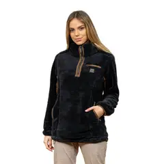 FALCONE - Polerón Shaggy Lander Negro Mujer