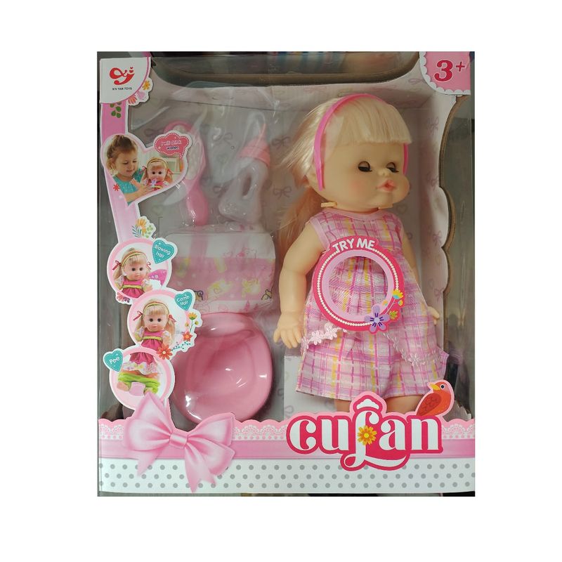 GENERICO - muñeca interactiva baby cufan, accesorios y  sonidos