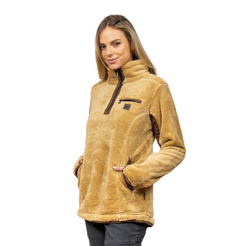 FALCONE - Polerón Shaggy Lander Mostaza Mujer Falcone