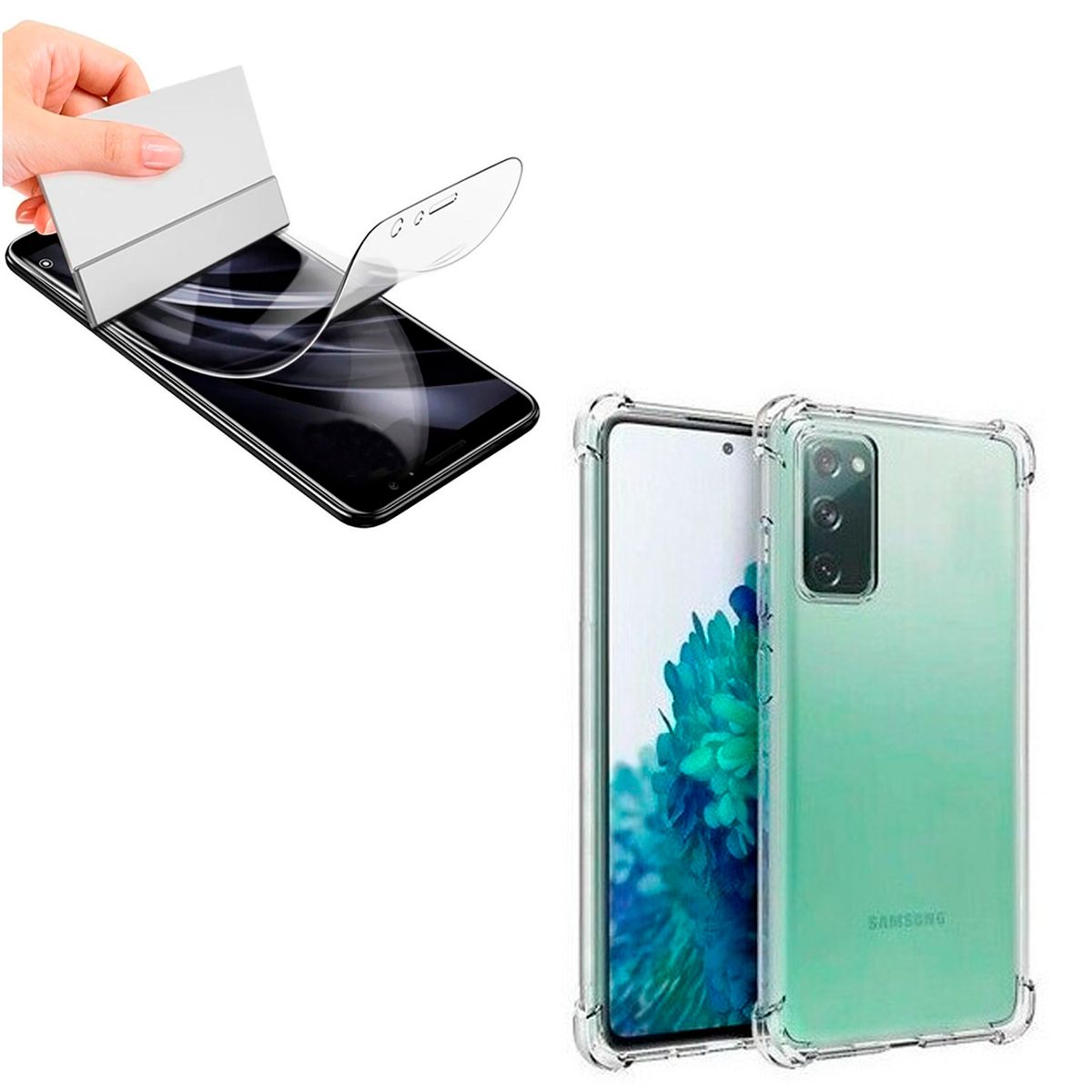 JOIGO - Carcasa Transparente Para Samsung S20 FE + Lamina Hidrogel