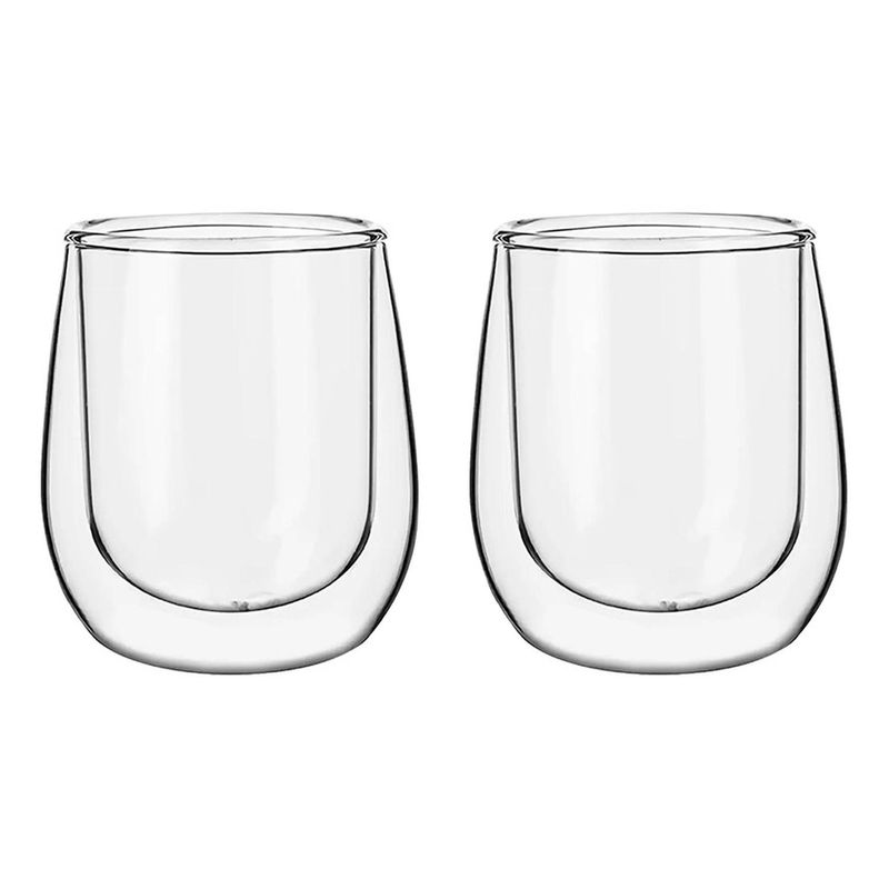SIMPLIT - Set 2 Tazas Vidrio Doble Pared Expreso 80 ml Simplit