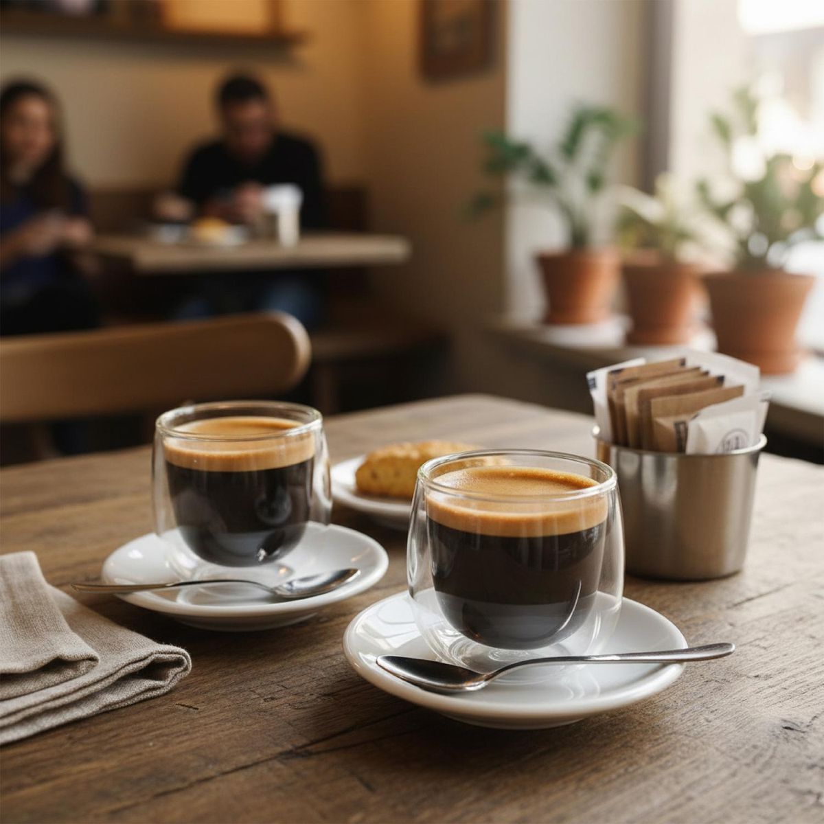 SIMPLIT - Set 2 Tazas Vidrio Doble Pared Expreso 80 ml Simplit