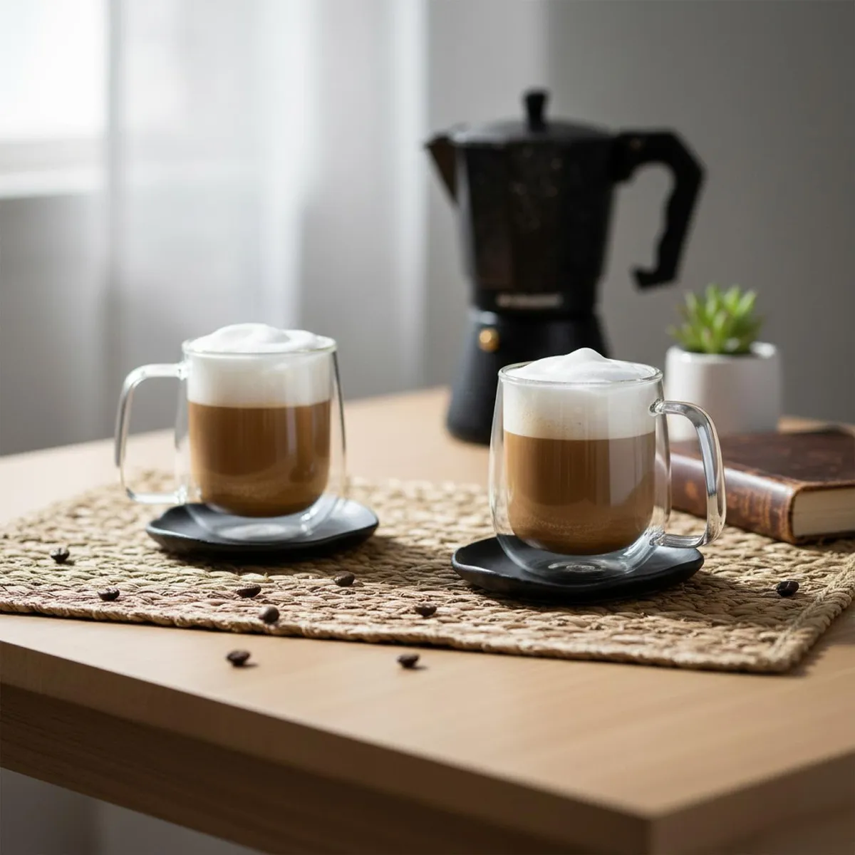 SIMPLIT - Taza Mug de Vidrio Doble Pared 300 ml Simplit