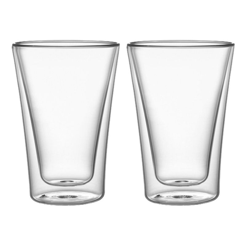 SIMPLIT - Set 2 Vasos Vidrio Doble Pared 400 ml Simplit