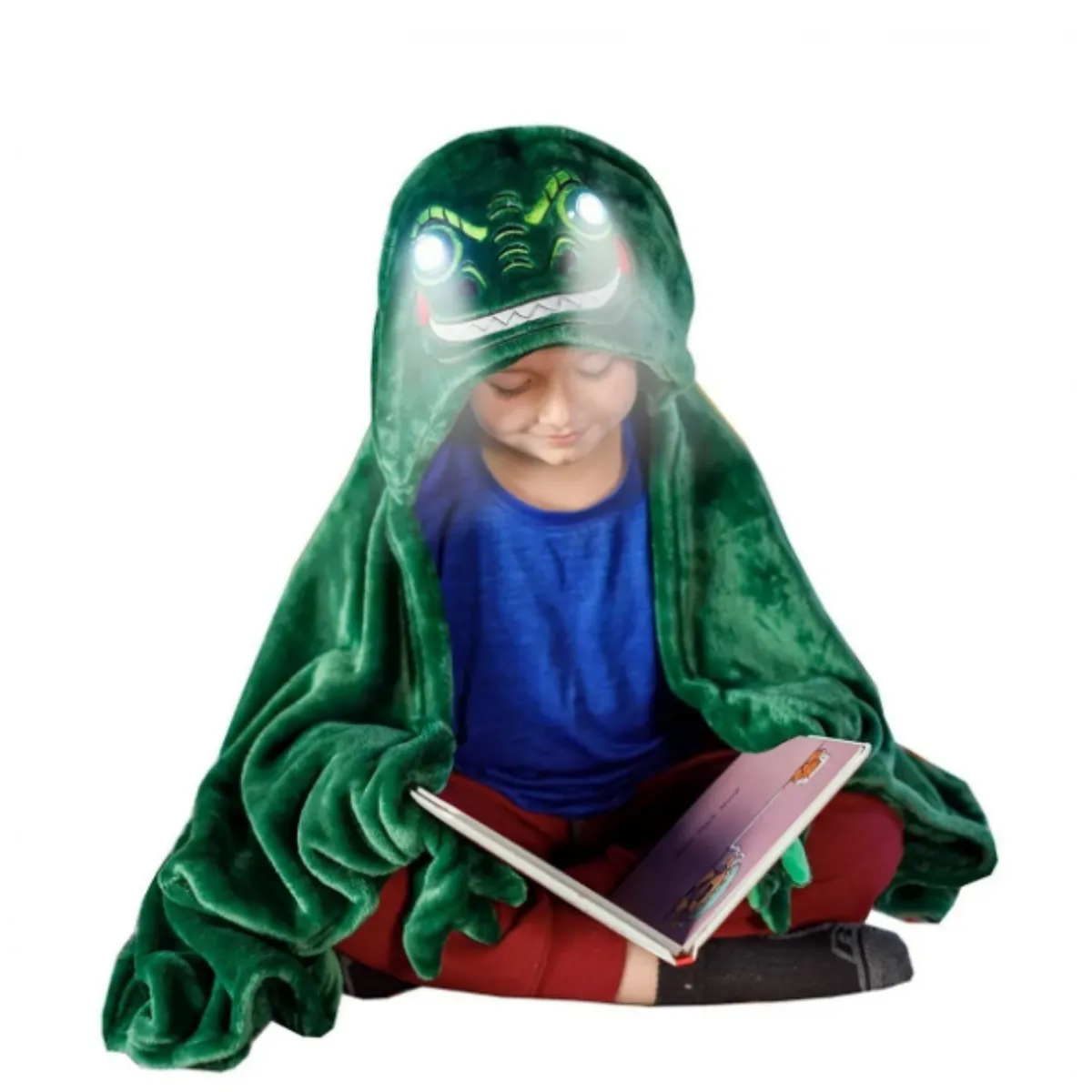 GENERICO - Manta Con Capucha Polar Luces Ojos Brillante Cocodrilo