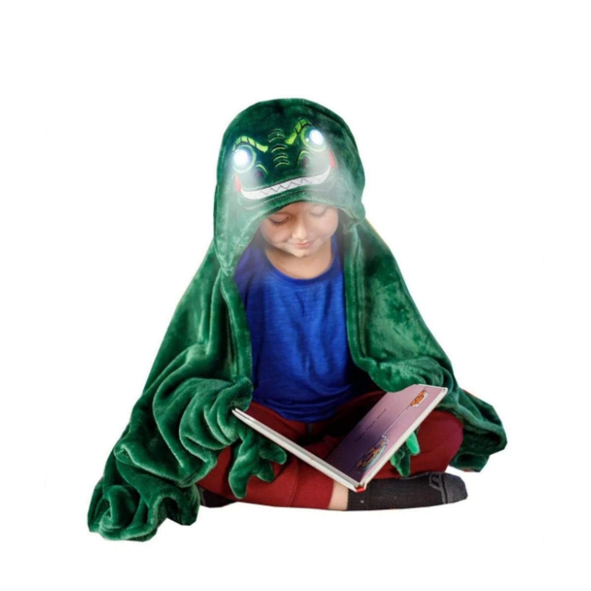 GENERICO - Manta Con Capucha Polar Luces Ojos Brillante Cocodrilo