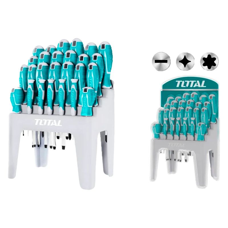TOTAL TOOLS - Kit Set Juego Destornilladores 26 Piezas