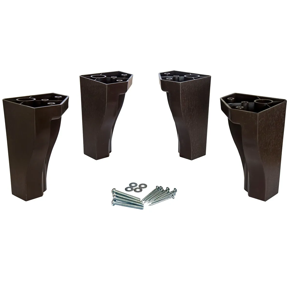 CIC - Kit de 4 patas para cama europeo plastico Flex Cic caoba