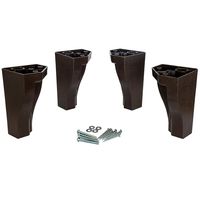 Kit de 4 patas para cama europeo plastico Flex caoba