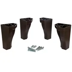 CIC - Kit de 4 patas para cama europeo plastico Flex caoba