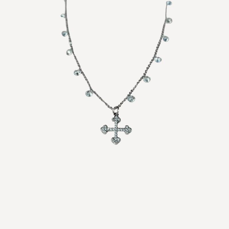 SUCCESS - Collar Cross Silver Be You Joyas